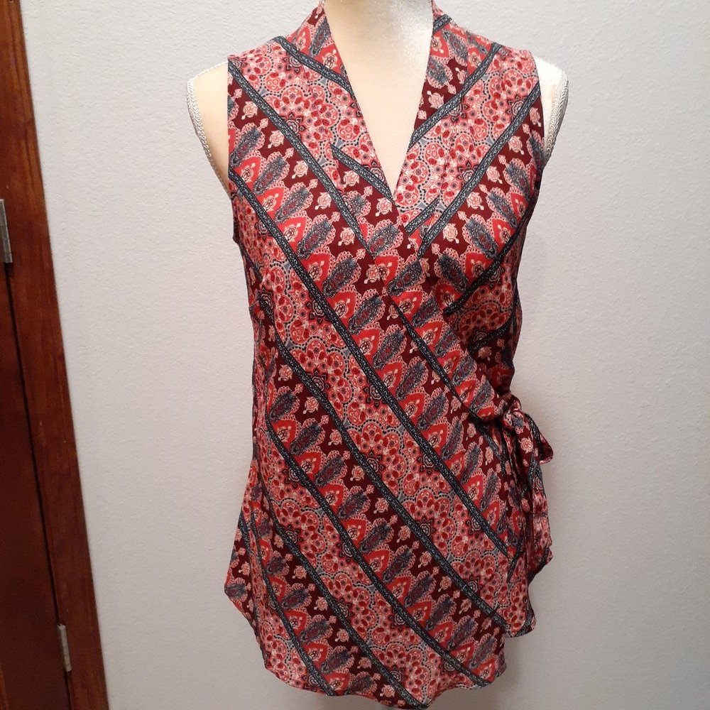 CATO Wraparound and Tie Style Top Shirt Blouse - Size Medium
